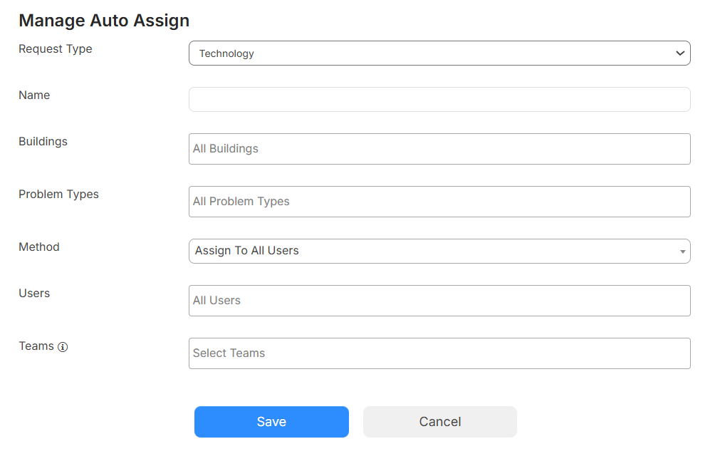 Manage Auto Assign fields